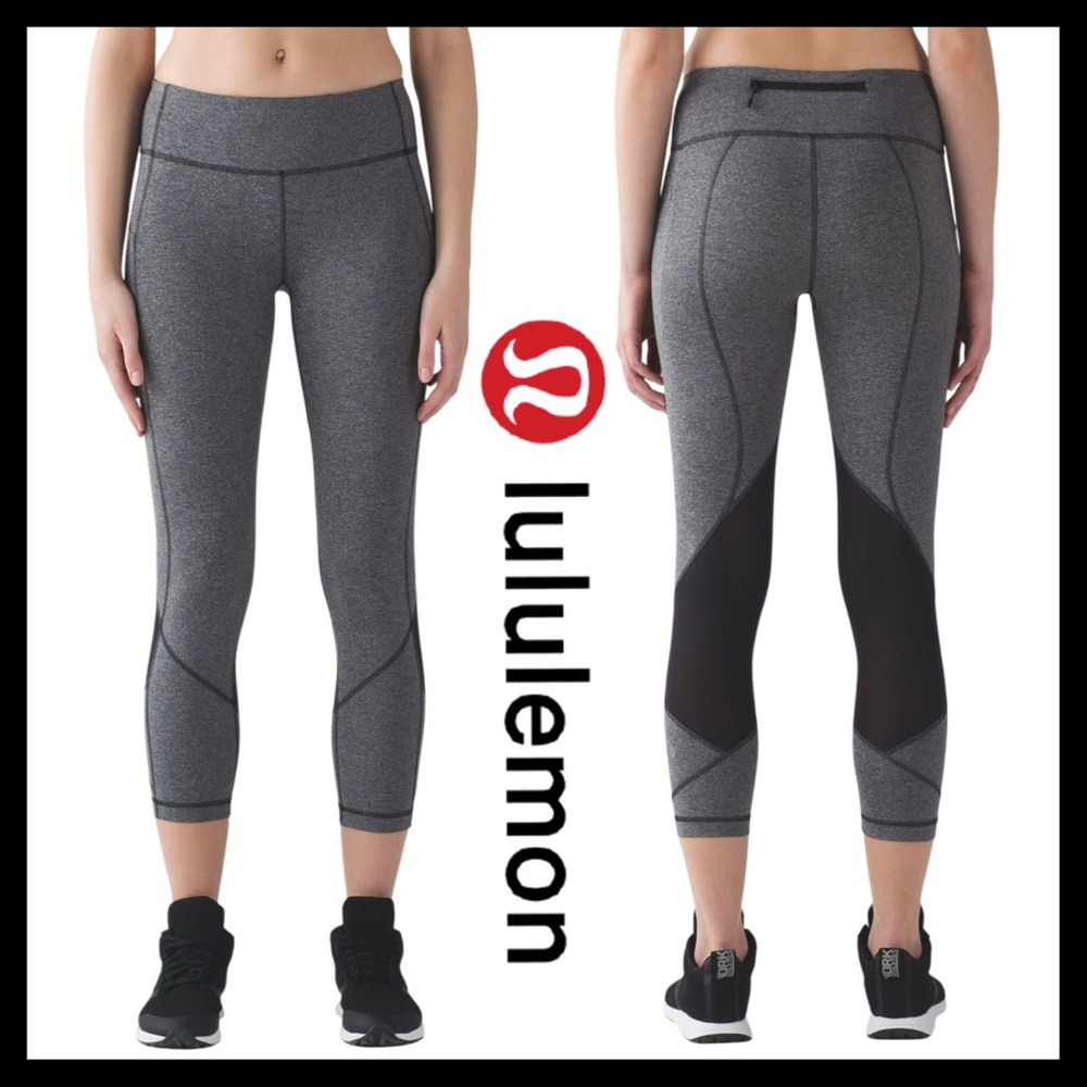 Lululemon Pace Rival Crop *22"
(Heathered Black/Black) Women’s Leggings Size (4)